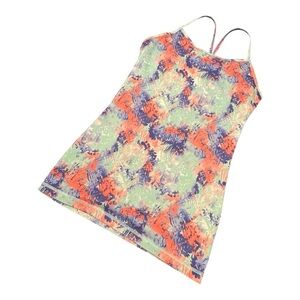 Ivivva By Lululemon Power Y Tank Top Size 12 Girls Blue Coral Mint Dance Workout